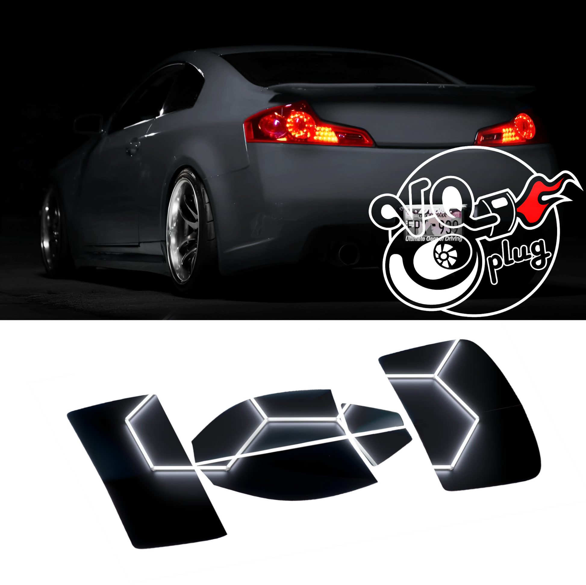 G35 Coupe Nano Carbon Super Gloss Precut Window Tints | Front/Sides/Rear Customizer - Competition Use, Cosmetic, Coupe,