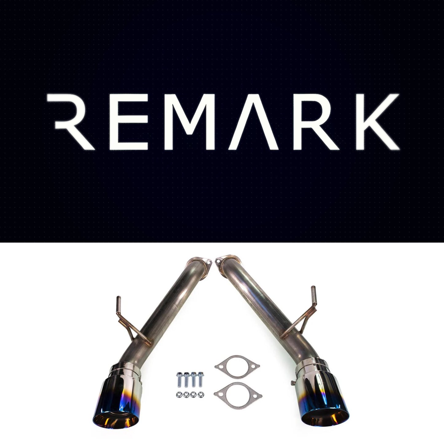 Remark 2017+ Infiniti Q60 Axle Back Exhaust w/Burnt Stainless Double Wall Tip