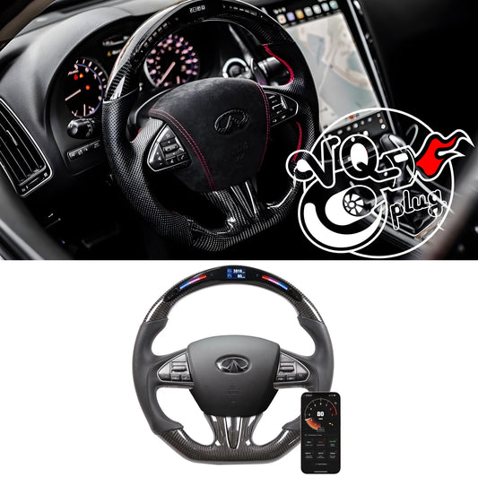 Q50 RGB Display Carbon Fiber Customized Steering Wheel | RGB LED Light for Infiniti Q50 Type 1