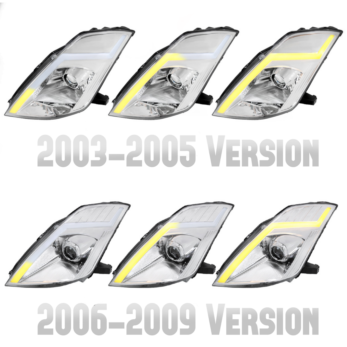 350Z Chrome Spec-D LED Sequential Headlights | 2003-2009