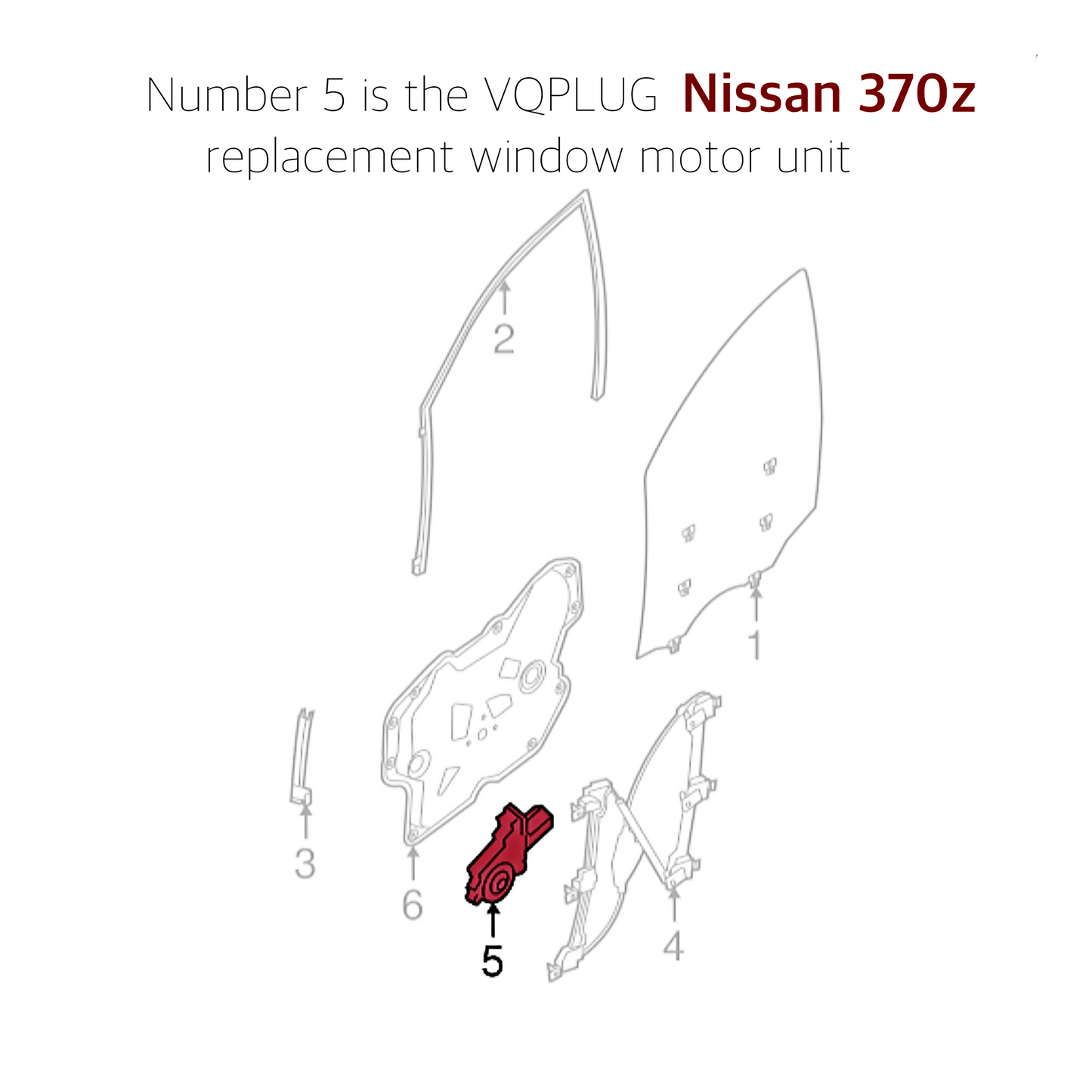 370Z window lift motor OEM Replacement