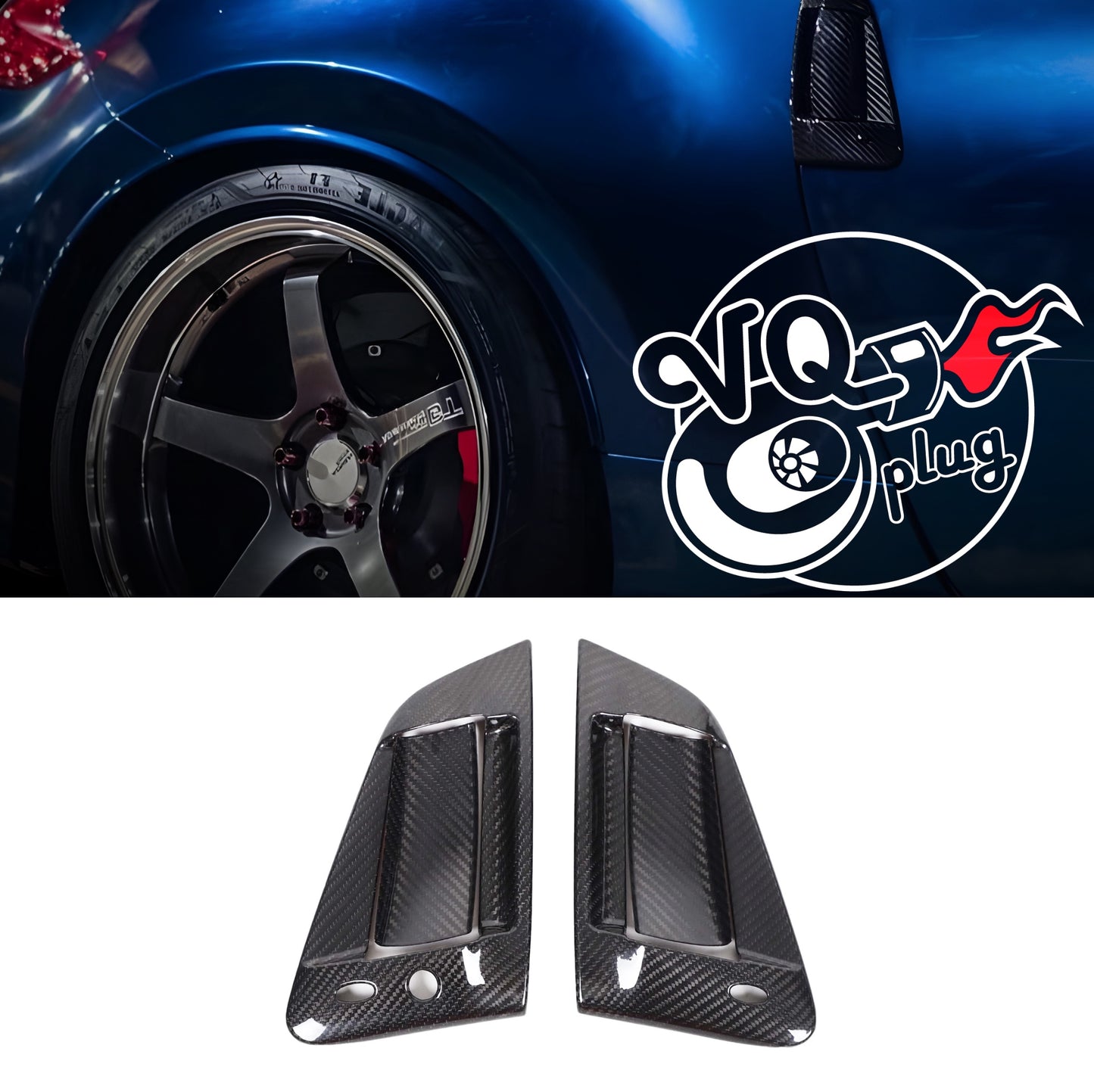 370Z Dry Carbon Fiber Door Handle Overlays