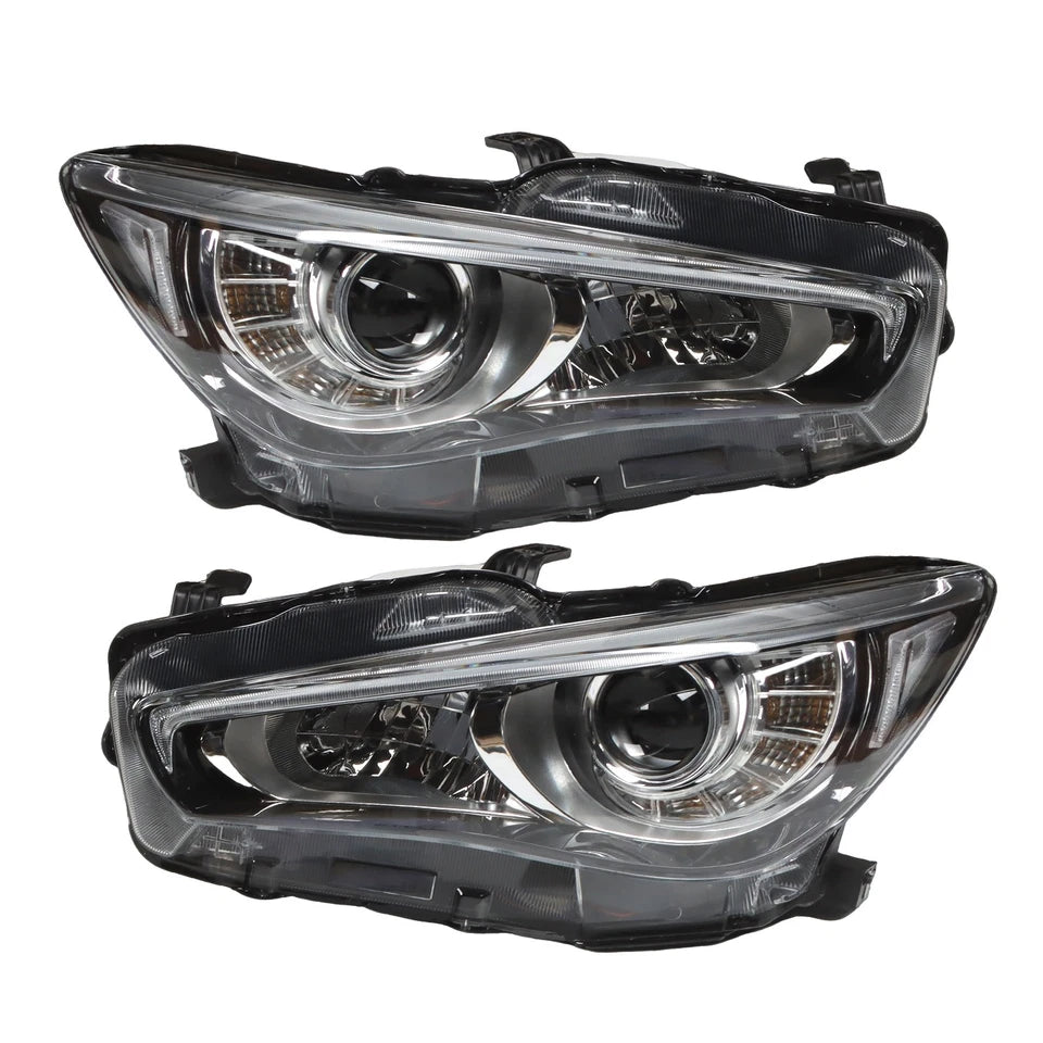 Q50 LED DRL Headlights w/o AFS Black (Left+ Right)