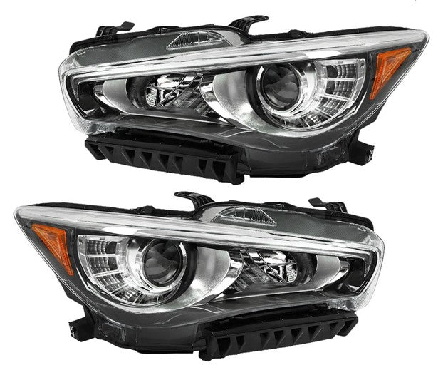Q50 LED Headlights w/o AFS Chrome (Left+ Right)