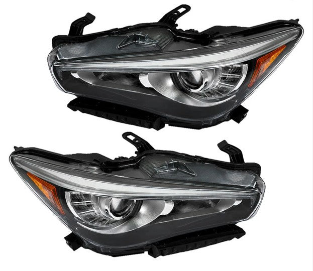 Q50 LED Headlights w/o AFS Chrome (Left+ Right)