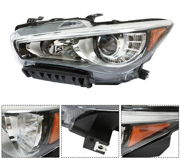 Q50 LED Headlights w/o AFS Chrome (Left+ Right)
