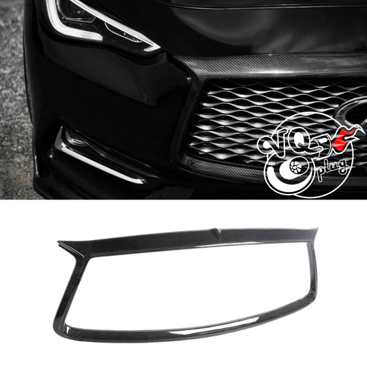 Q60 Real Carbon Fiber Front Grill Overlay