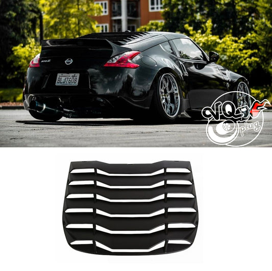 370z Matte Black Rear Window Louvers - 370z, Cosmetic, Discount $10, VQ37VHR black rear window louvers