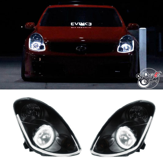 G35 Sedan Custom LED Sequential Headlights - Competition Use, Cosmetic, Discount $20, Ebay, G35 car headlights
