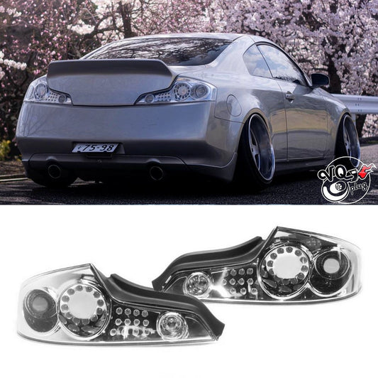 G35 Coupe Clear/Chrome Tail Lights - Competition Use, Cosmetic, Coupe, Discount $20, Ebay aftermarket car headlights