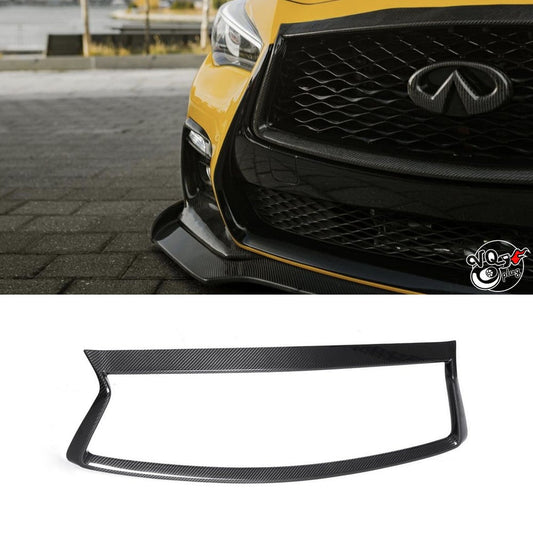 Q50 Real Carbon Fiber Front Grill Trim Overlay