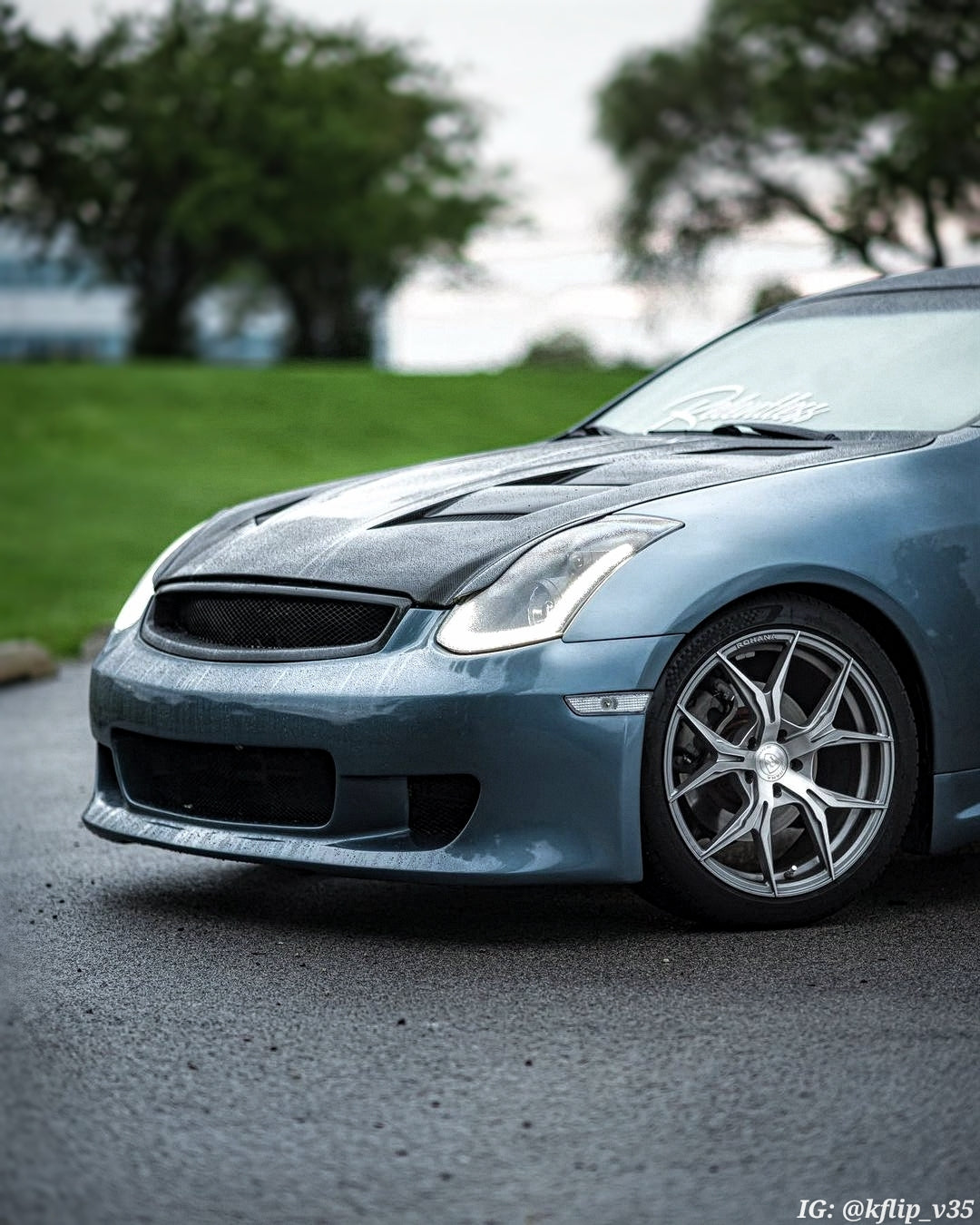 G35 Coupe Carbon Fiber Grill - Cosmetic, Coupe, Discount $15, Ebay, G35 blue sports car