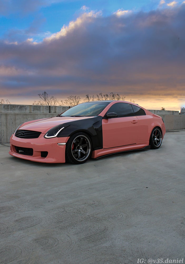 G35 Coupe Smoked Sequential White LED Side Markers - Competition Use, Cosmetic, Coupe, Discount $10, G35 two-toned pink
