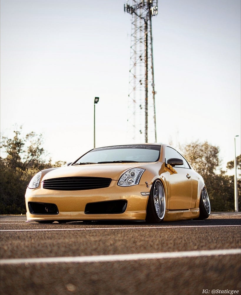 G35 Coupe LED Halo Projector Headlights - Competition Use, Cosmetic, Coupe, Discount $15, Ebay gold lowered coupe