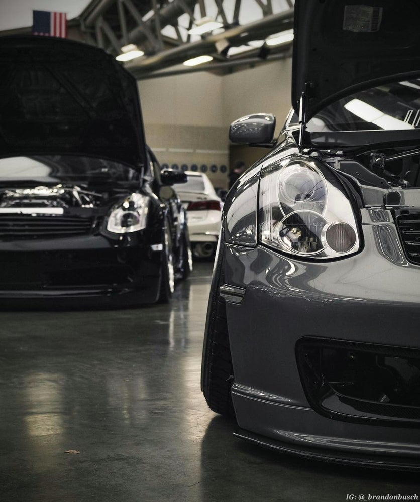 G35 Coupe Nismo Front Bumper - Bumpers, Cosmetic, Coupe, Discount $30, G35 modified cars open hoods
