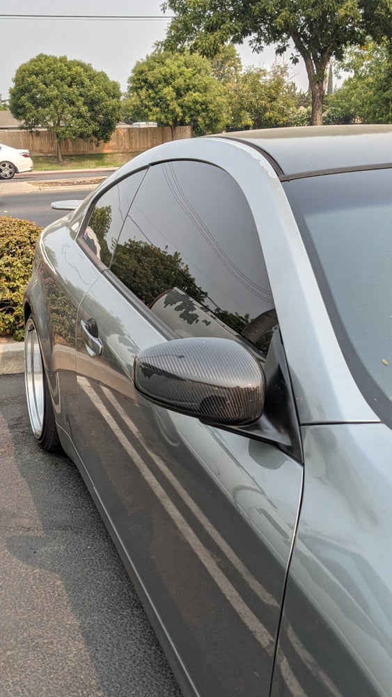 G35 Coupe Carbon Fiber Mirror Overlays